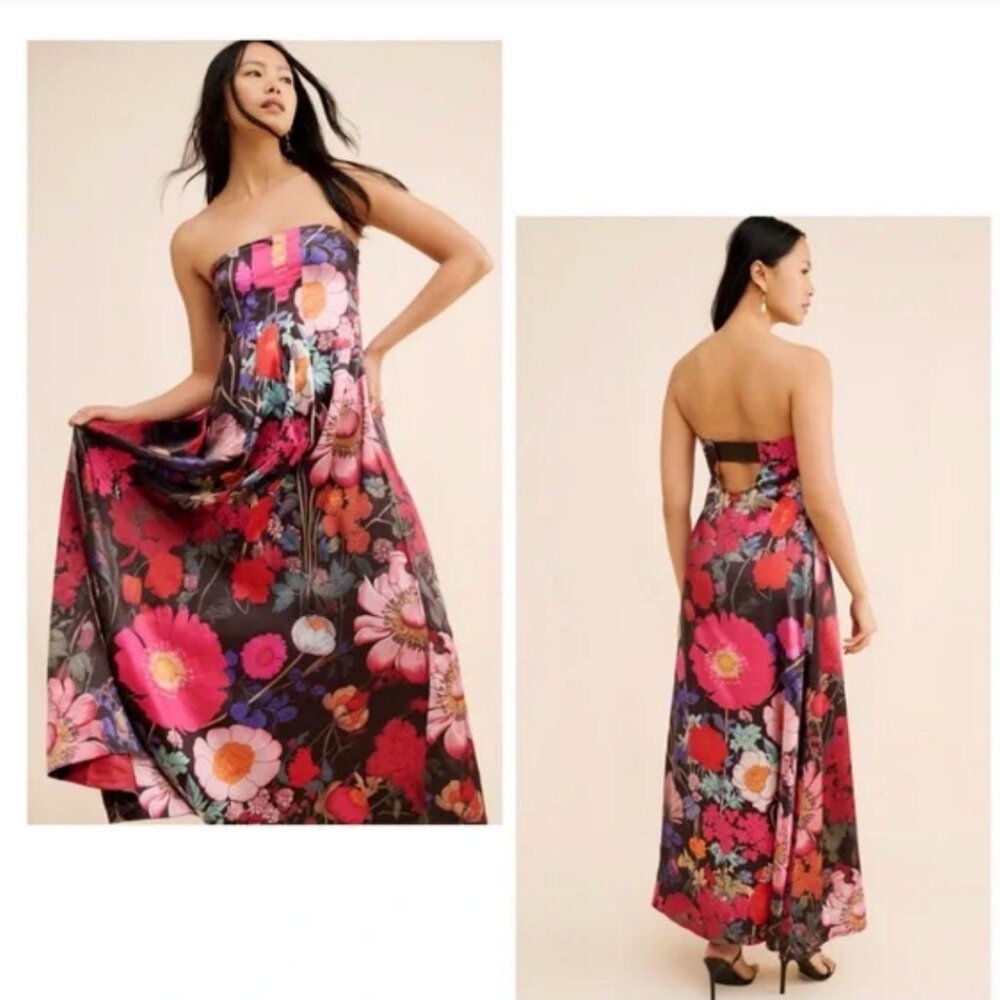 FREE PEOPLE Botanical Maxi Dress Chocolate Combo Medium